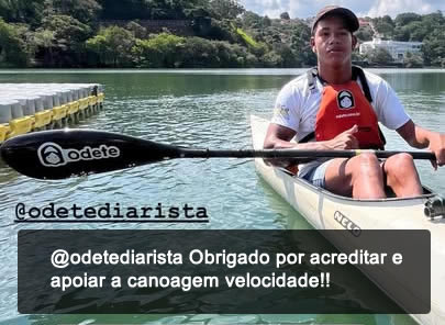 Odete apoia atleta da canoagem